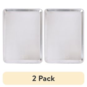 (2 pack) 18" x 13" Aluminum Half Sheet, Rectangular Cookie Baking Sheet Pan