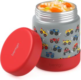 Kids Stainless Steel Food Jar - 11oz Leak-Proof Double Insulated Hot or Cold Food Container with Removable Silicone Bumper, Dishwasher Safe