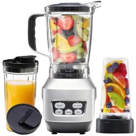 Moothie Blender, Countertop Blenders for Kitchen with 23 34 60oz BPA-Free Portable Cups, Professional Smoothie Maker with Four Programs for Shake (Option: Silver)